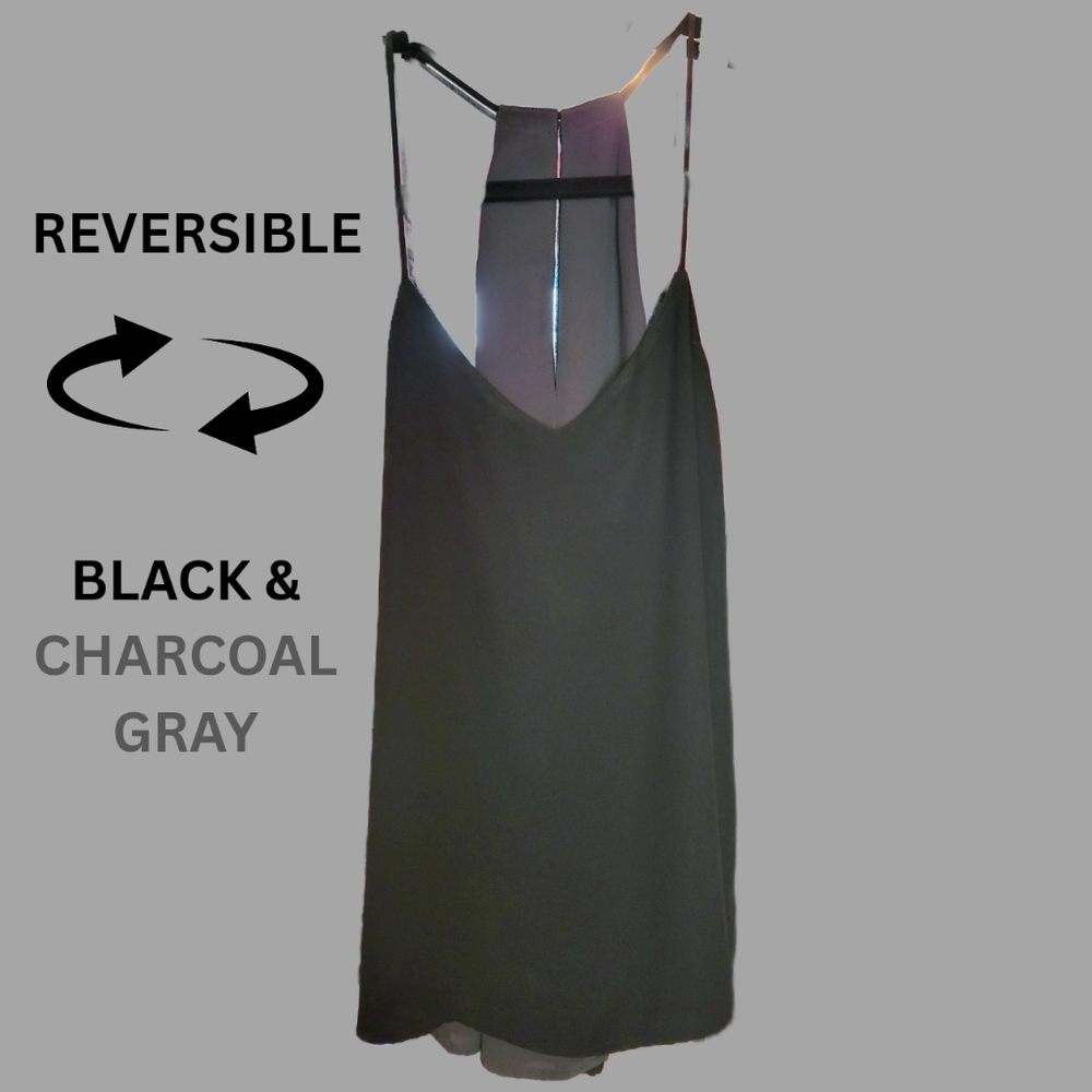 EXPRESS XS Reversible V-Neck Black & Dark Gray Keyhole Rackerback Barcelona Cami